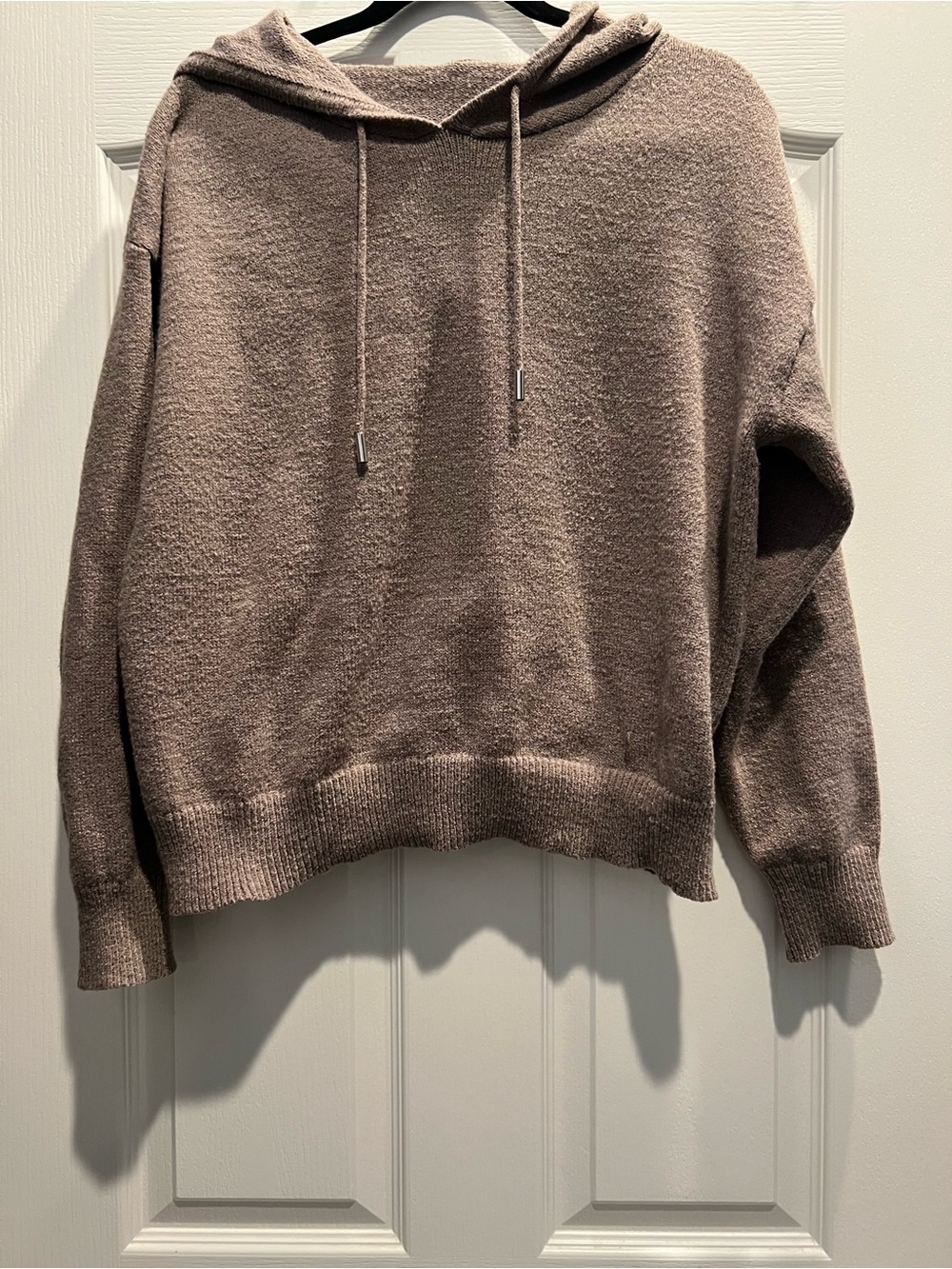 Women's Hooded Crewneck Sweater in Taupe